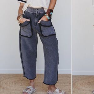 Brand New Three Bird Nest Nothing Less Barrel pant. Beige Read Full Description